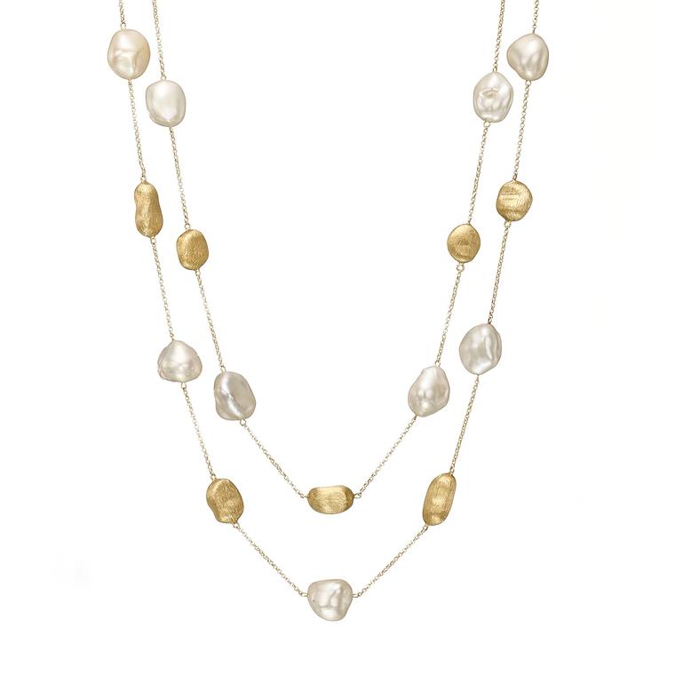 Yvel keshi pearl and gold nugget necklace