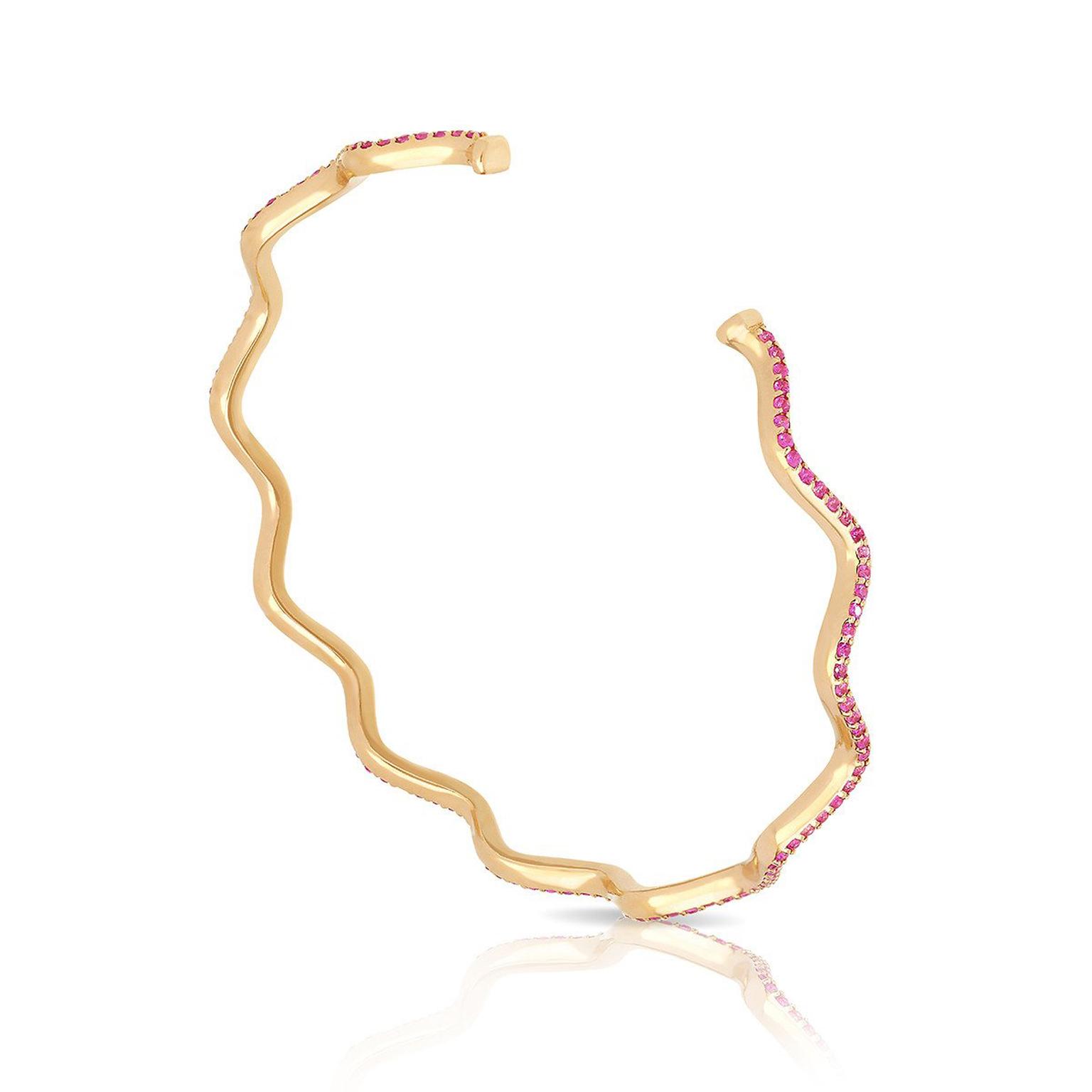 Sabine Getty Baby Memphis pink sapphire cuff in pink gold