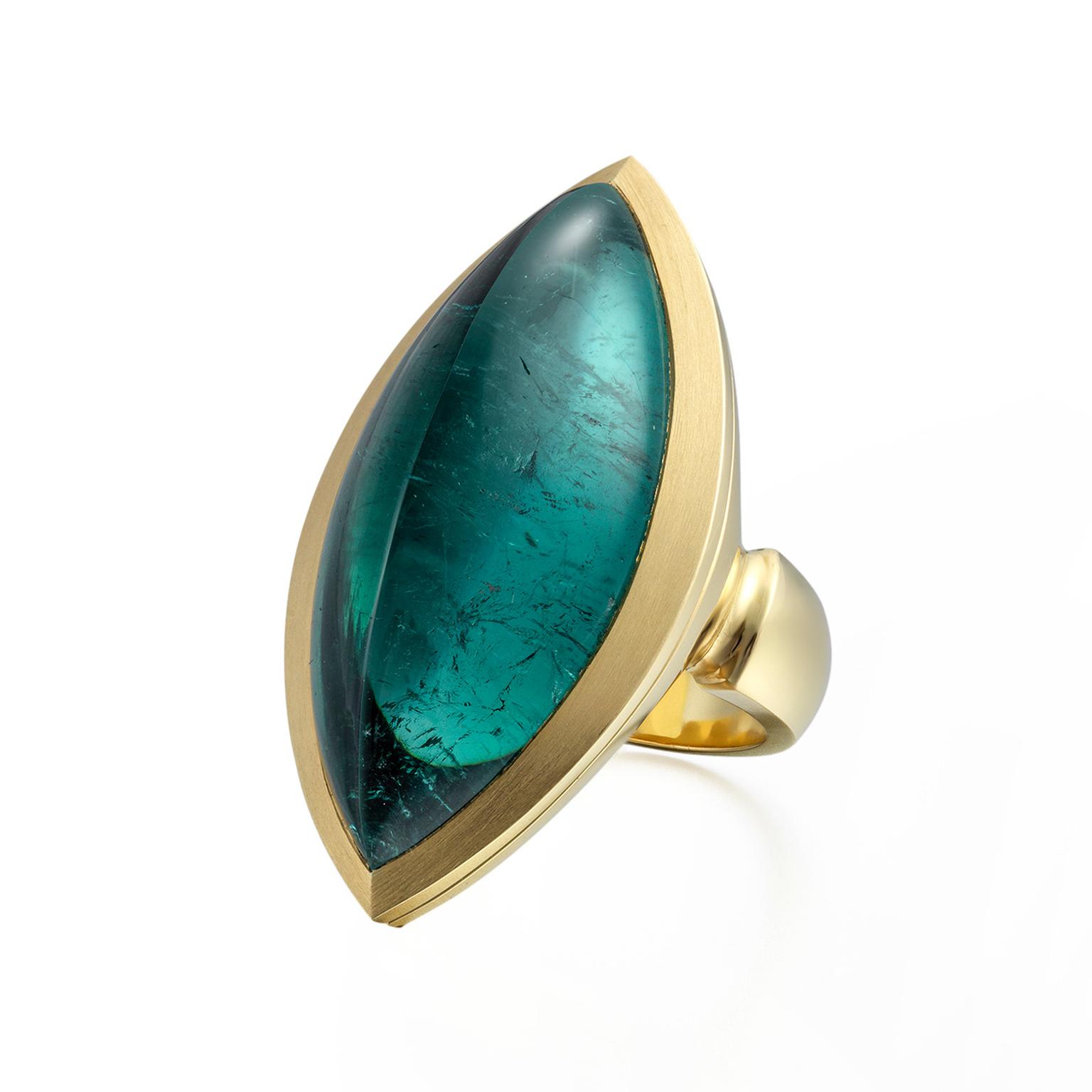 De Vroomen indicolite tourmaline ring