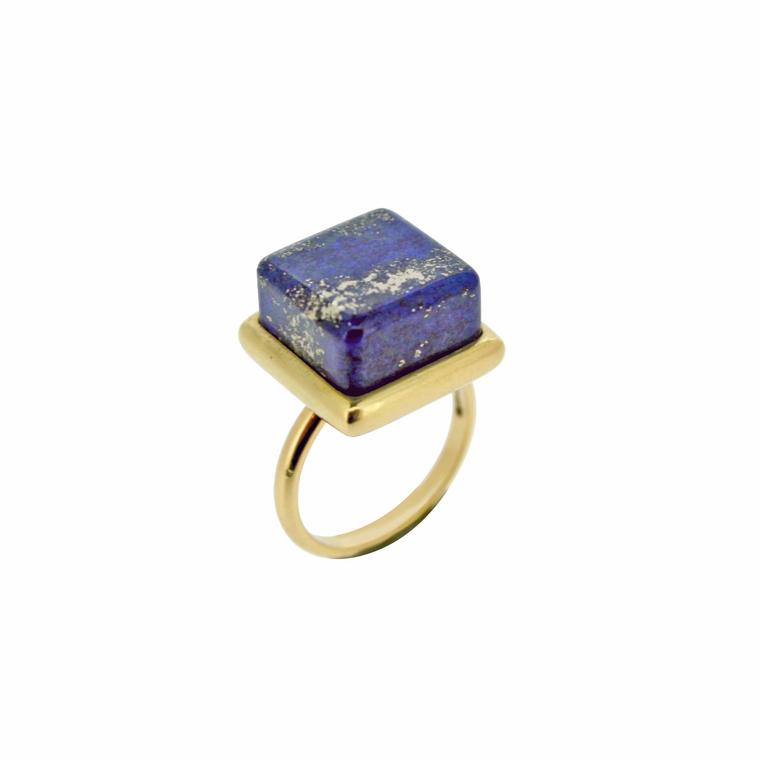 ColourBlock lapis lazuli and yellow gold ring