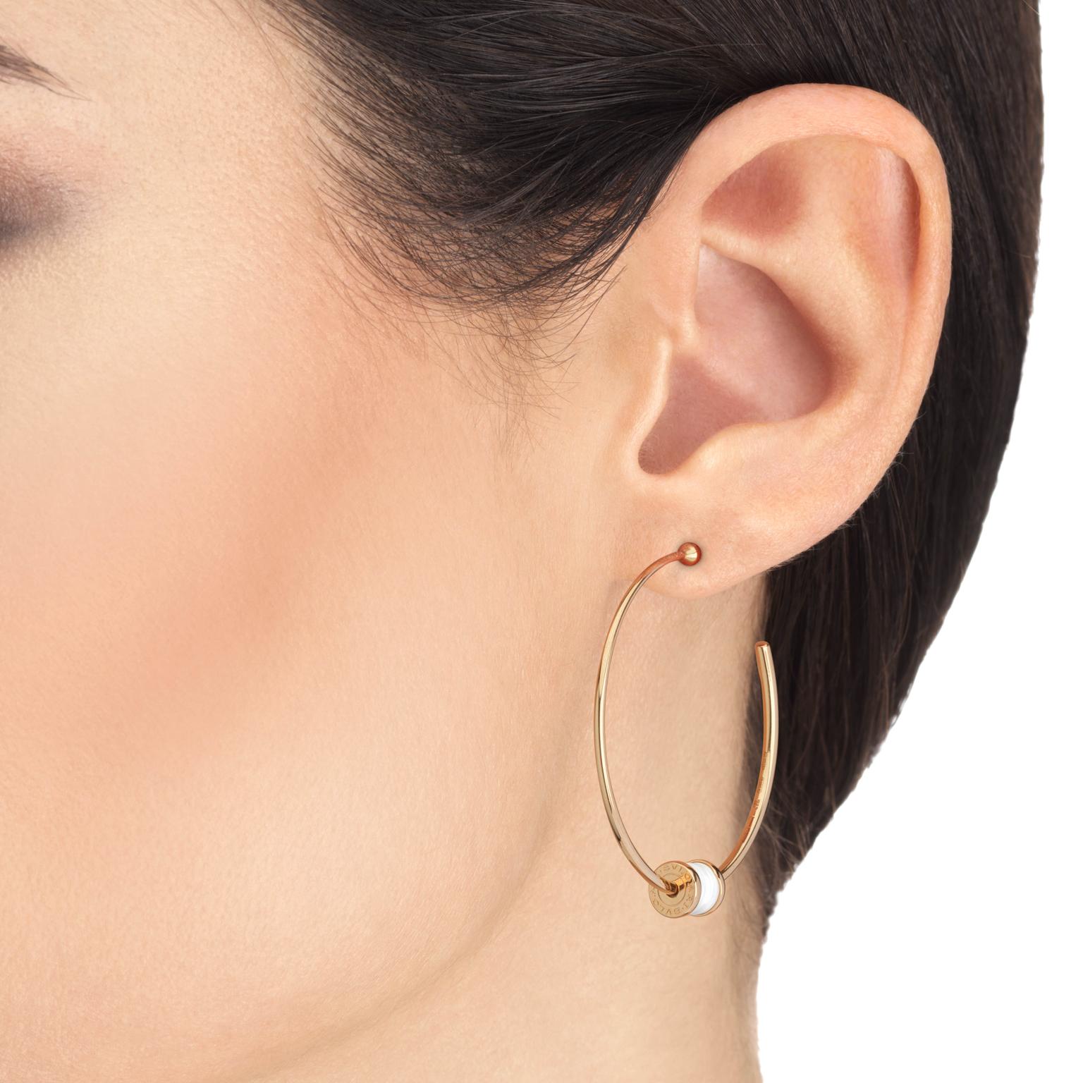 BZezo1 hoop earrings by Bulgari on model