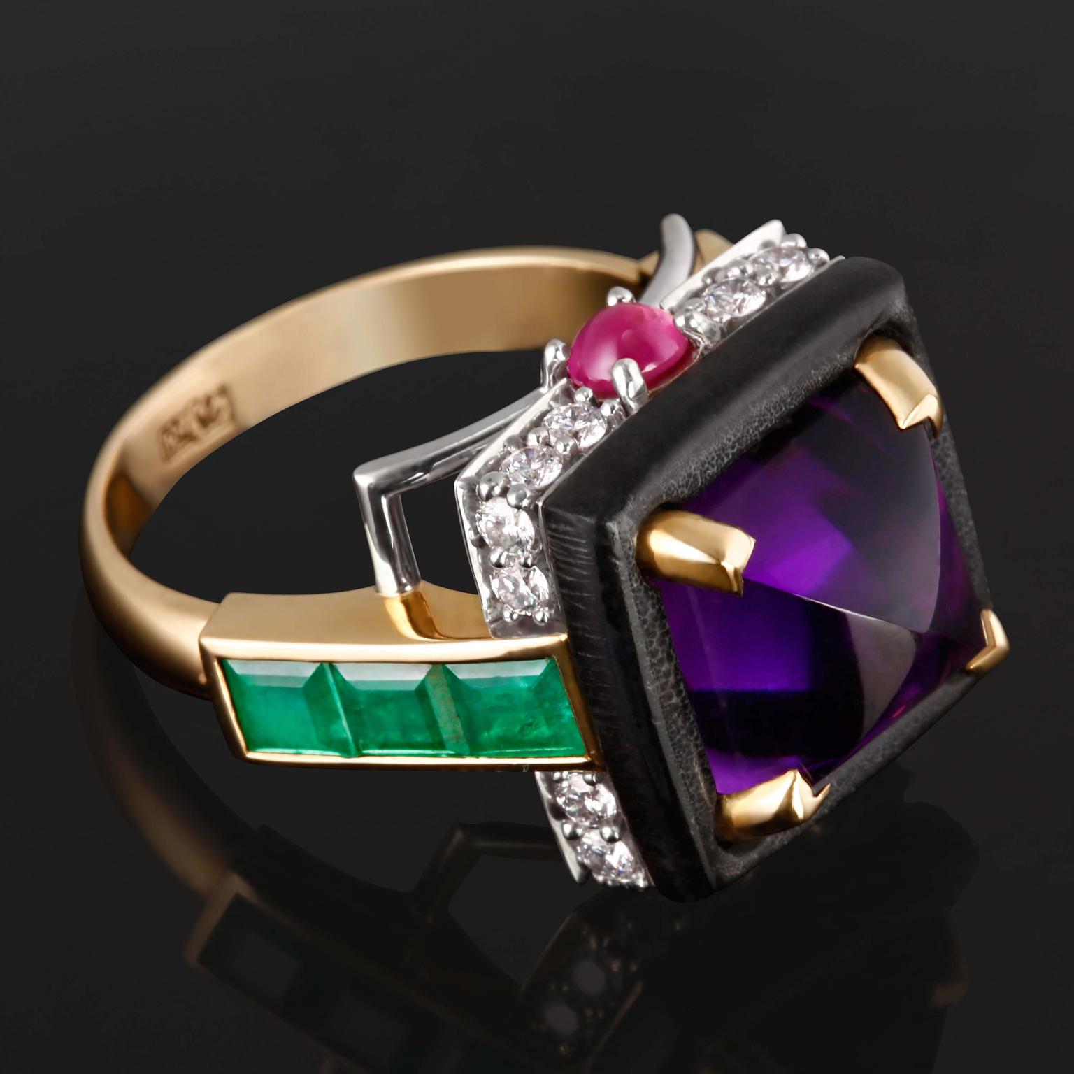 Milio amethyst ring 