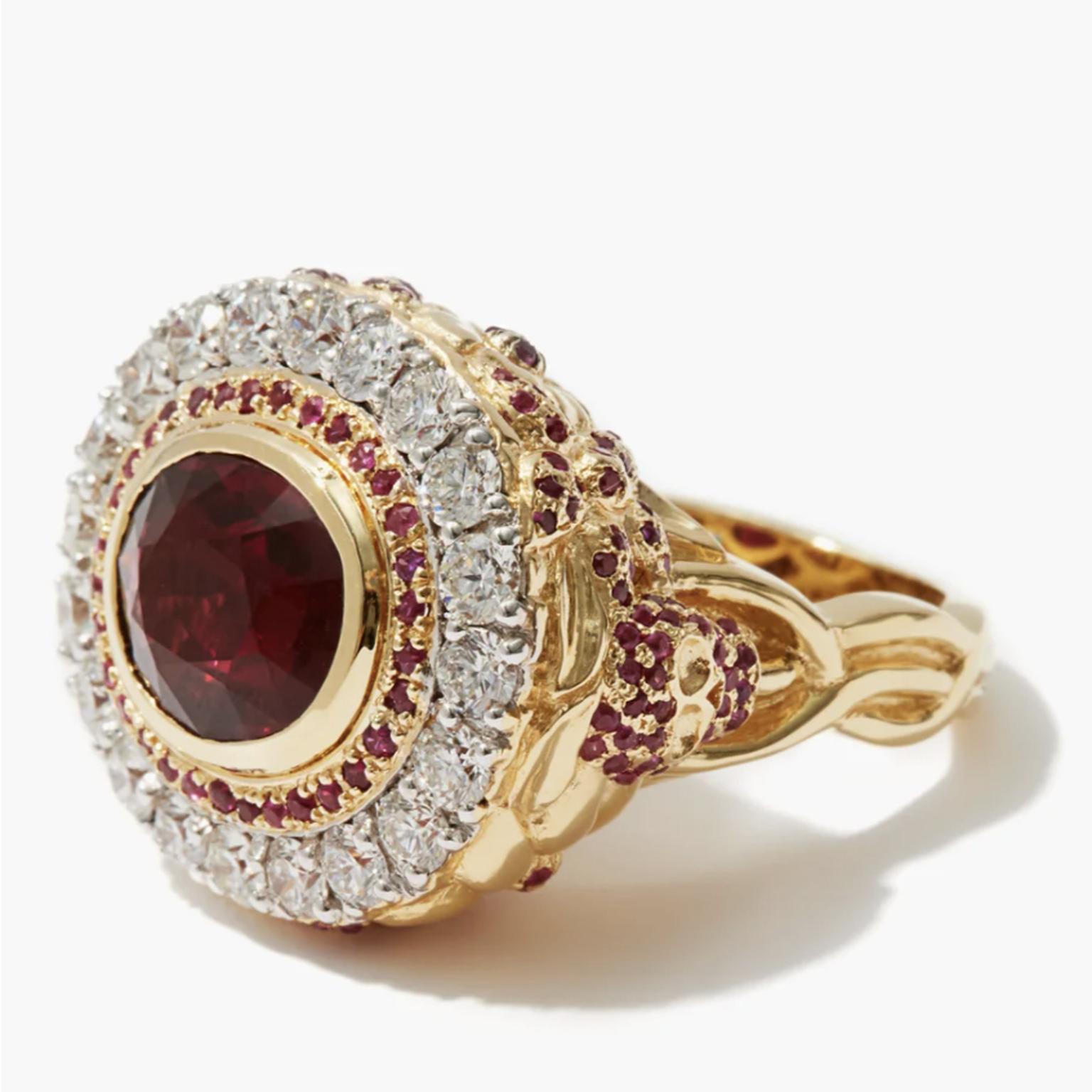 JADE JAGGER Diamond, ruby & 18kt gold cocktail ring  £7,500