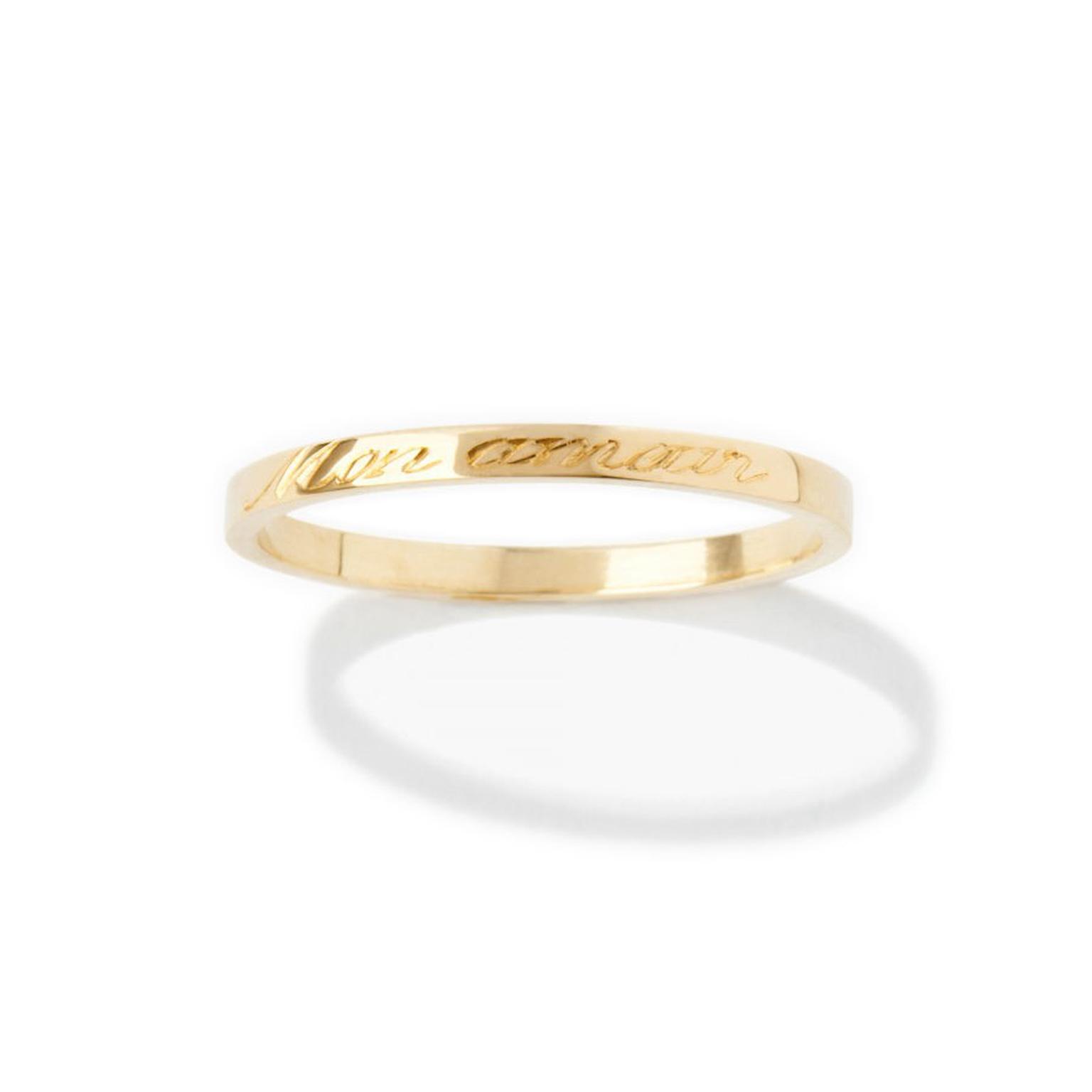 Personalised engraved yellow gold ring | Aurelie Bidermann | The ...