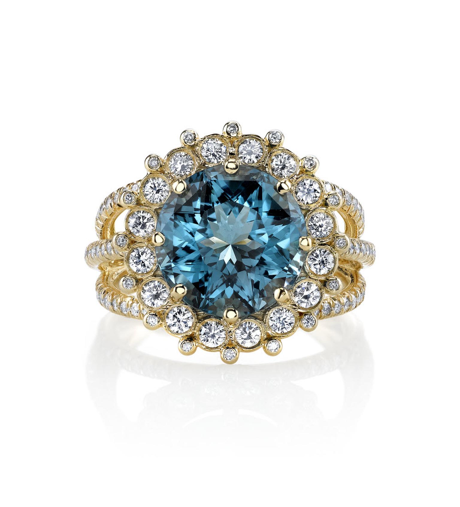 Erica Courtney cupcake blue zircon ring