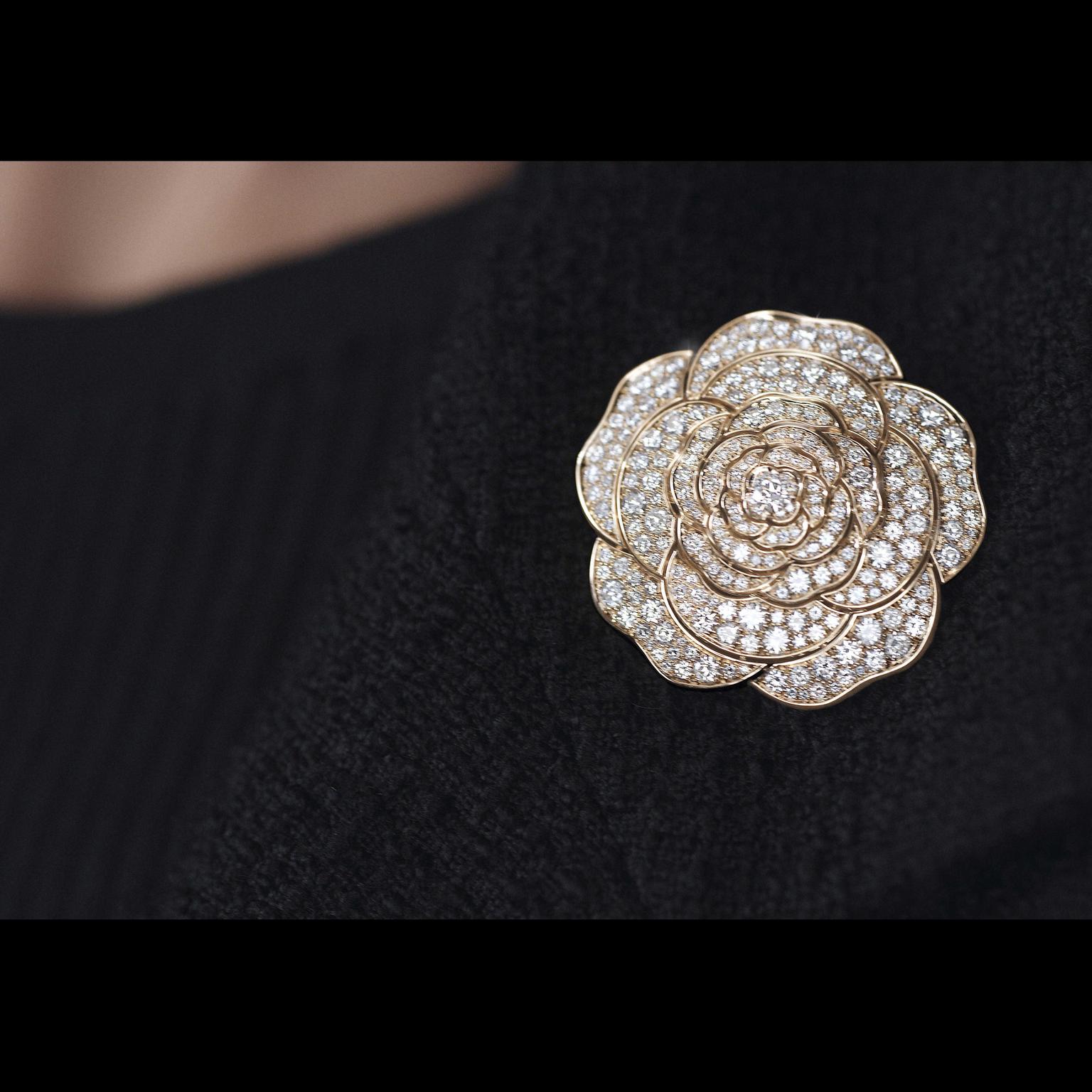 Chanel rose brooch hot sale