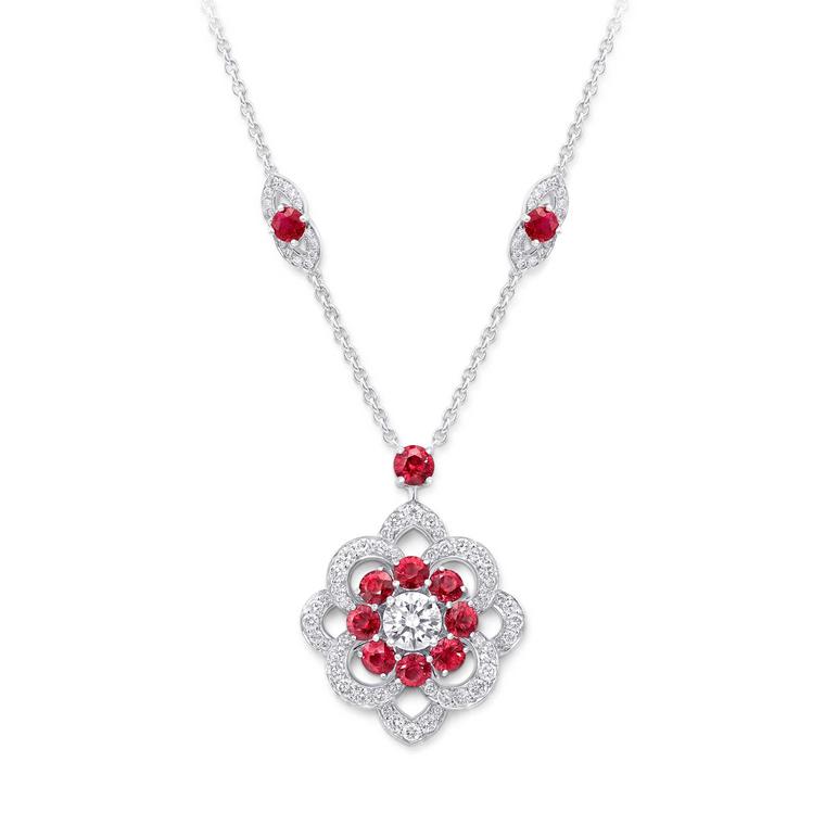 Graff Rosette ruby and diamond pendant
