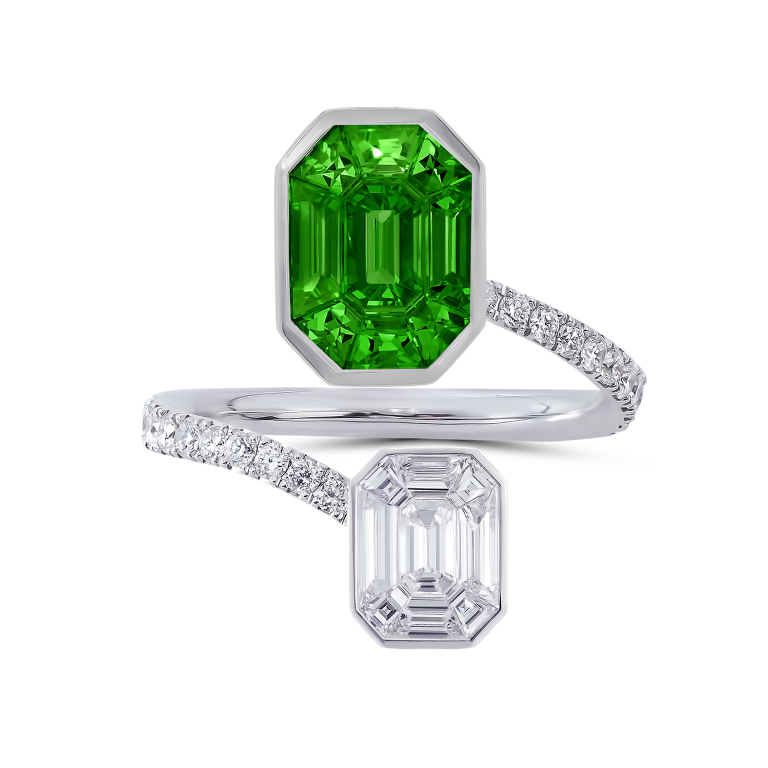 Stenzhorn Muse Pantoni tsavorite and diamond ring