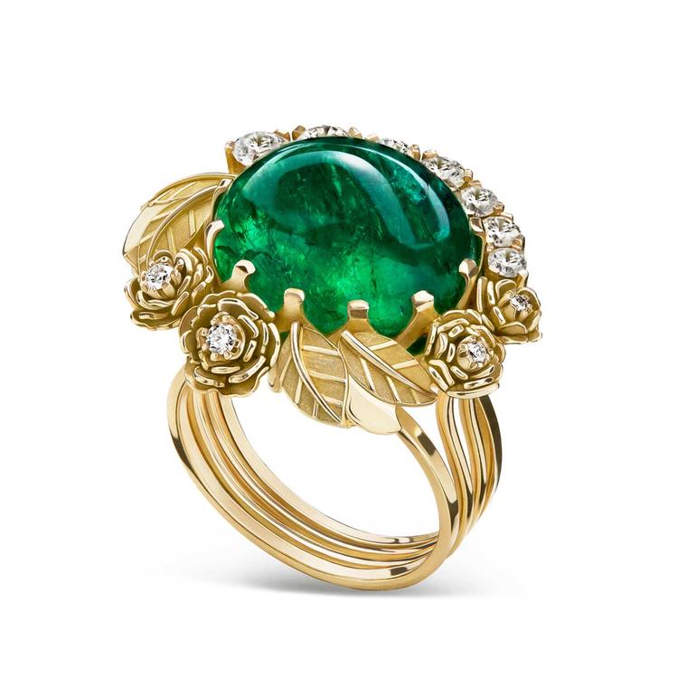 Emerald Blossom ring Azza Fahmy Jewellery Wonders of Nature: Reimagined