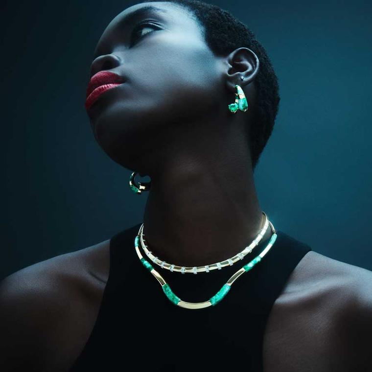 DYNE Verdant Reverie necklace on model 1