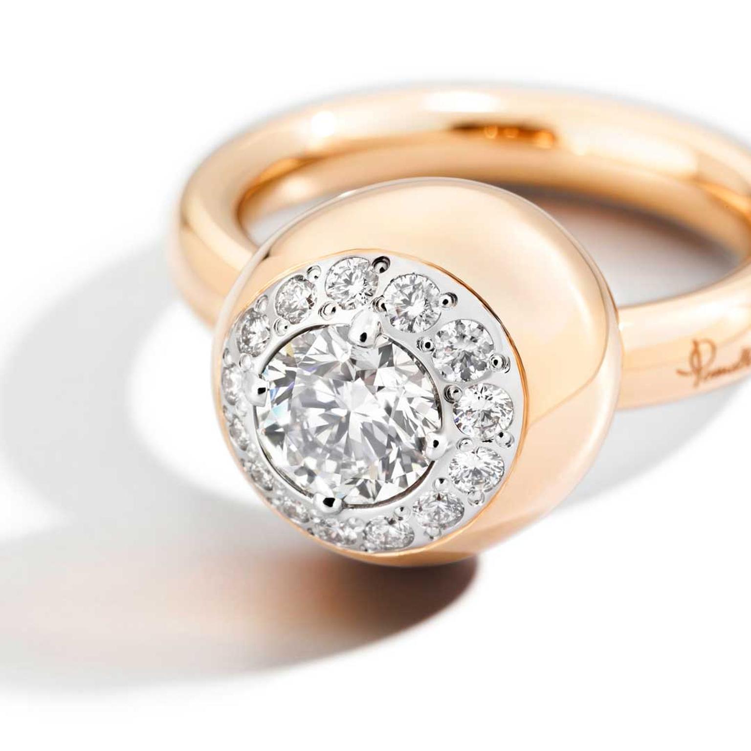 Pomellato Nuvola rose gold diamond ring