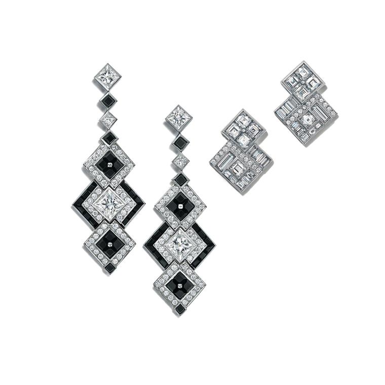 Tiffany Masterpiece onyx and diamond earrings
