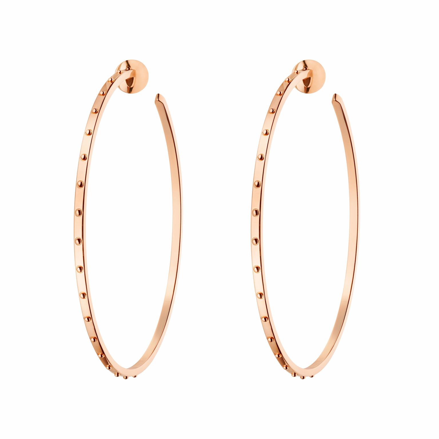 Louis Vuitton Emprise pink gold large hoop earrings