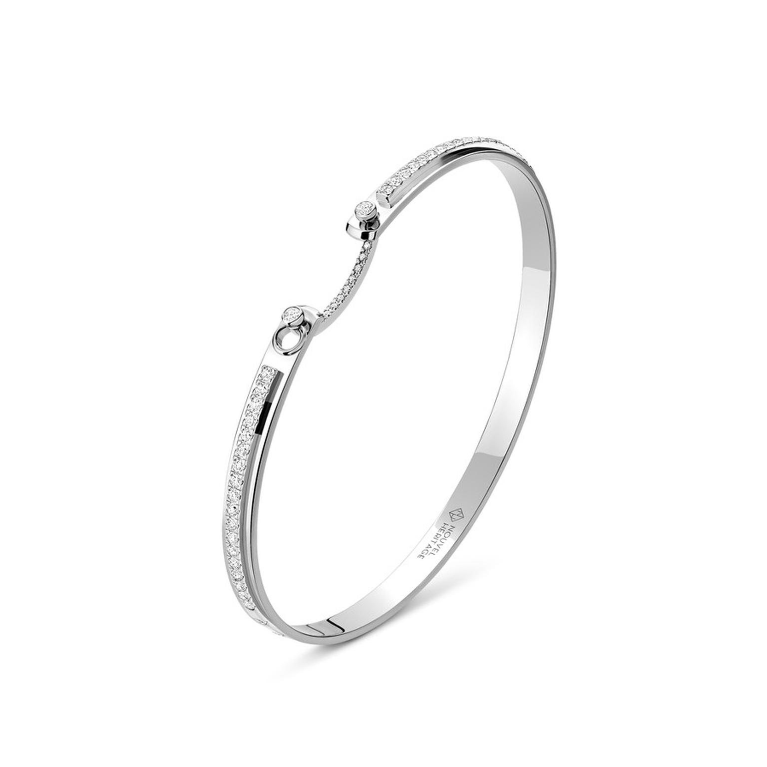 Nouvel Heritage Bangle Mood Tuxedo en or blanc et diamants
