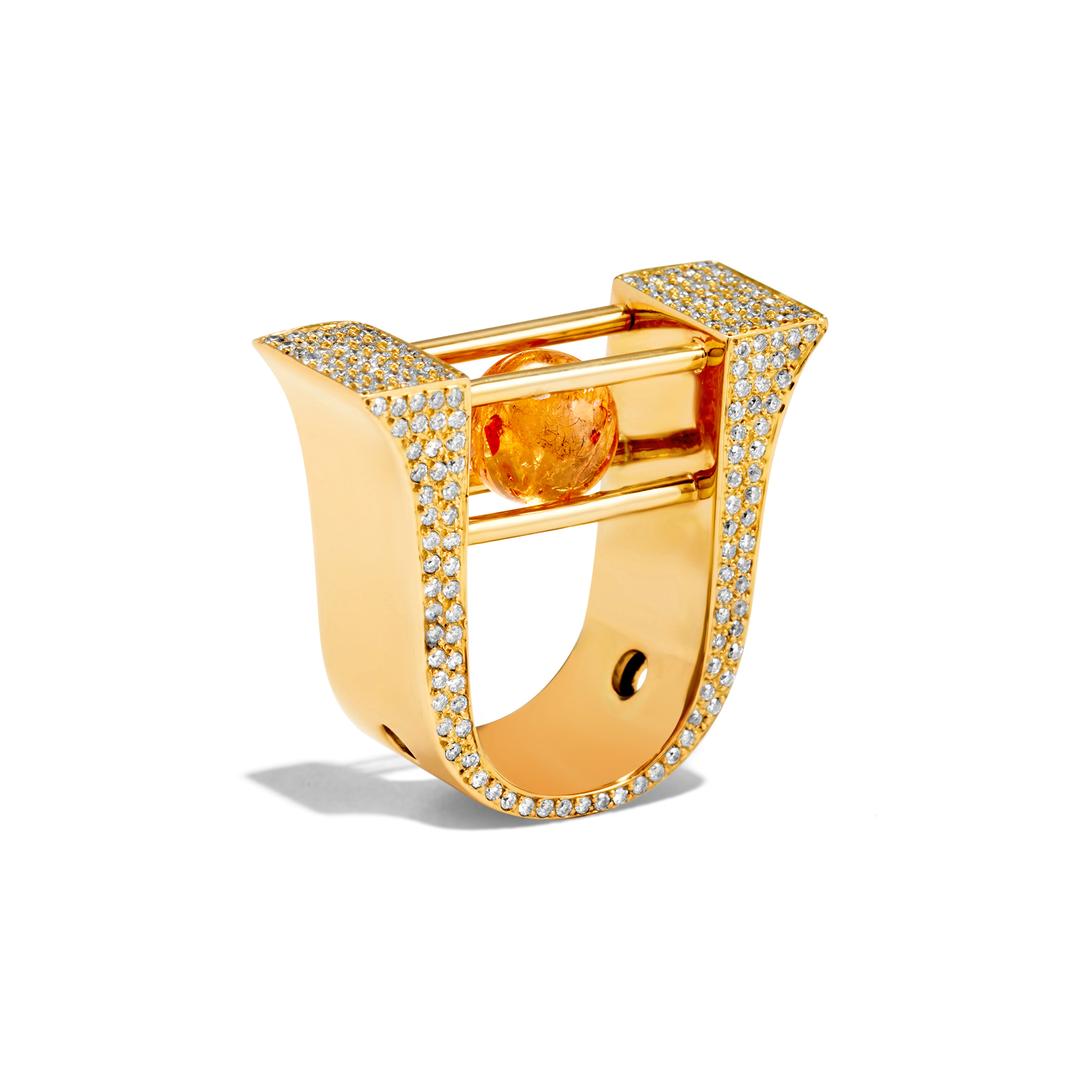 Half Round Brilliant Solo topaz transformable ring/pendant | Yael Sonia ...