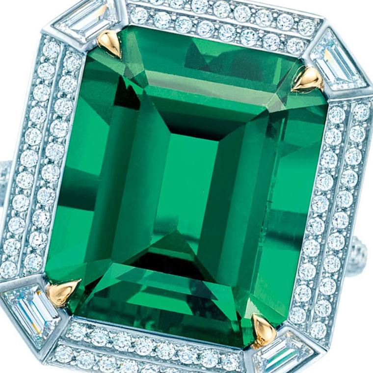 Autumn Emeralds WS Theme Square Tiffany ring