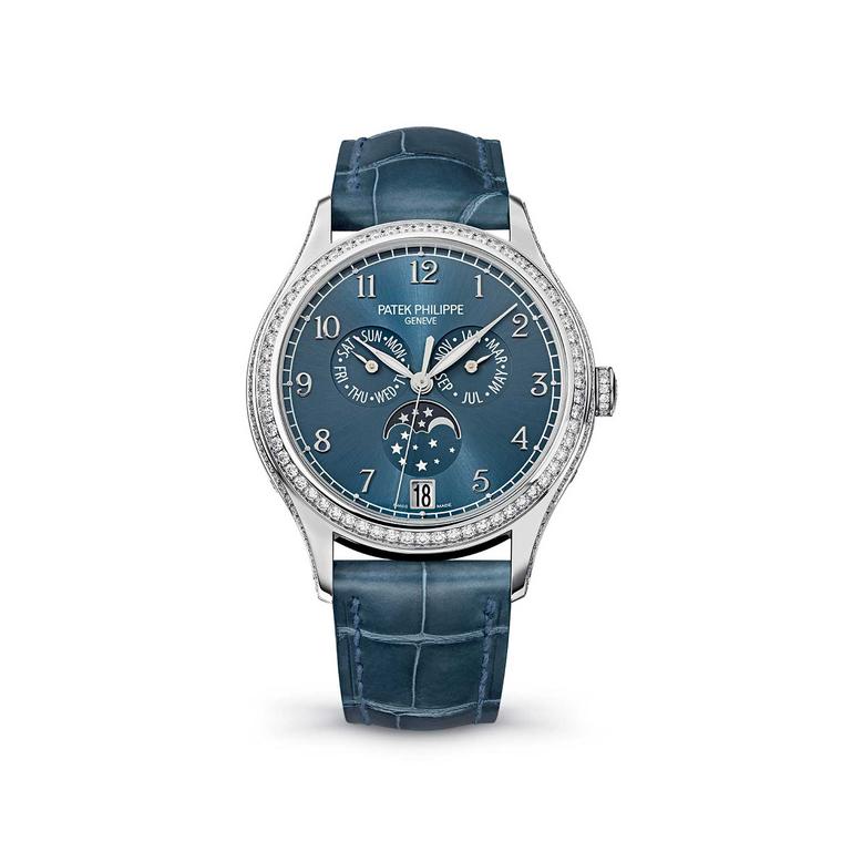 Patek Philippe Annual Calendar white gold with blue strap