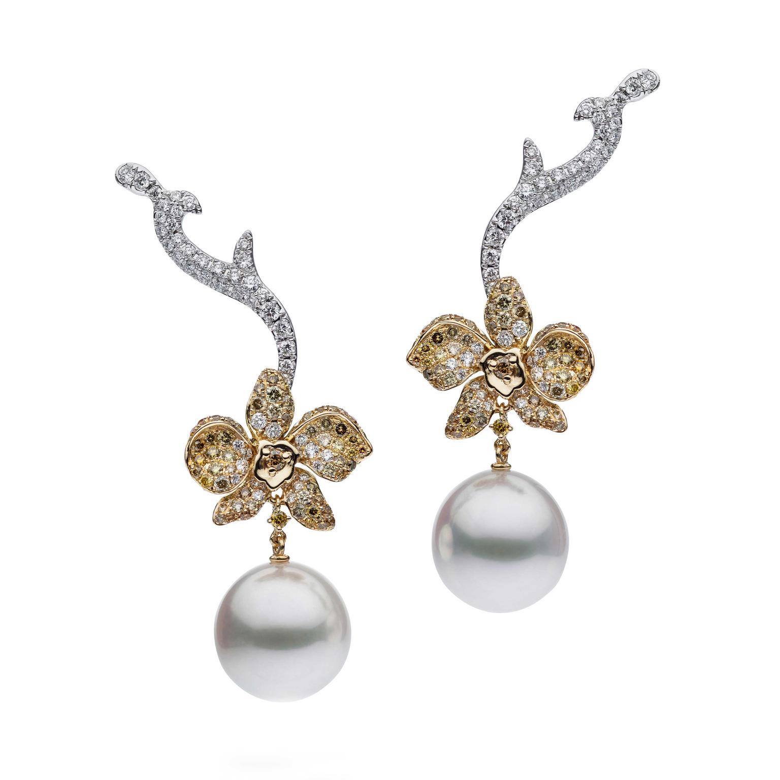 Autore Orchid Orange Blossom South Sea pearl earrings