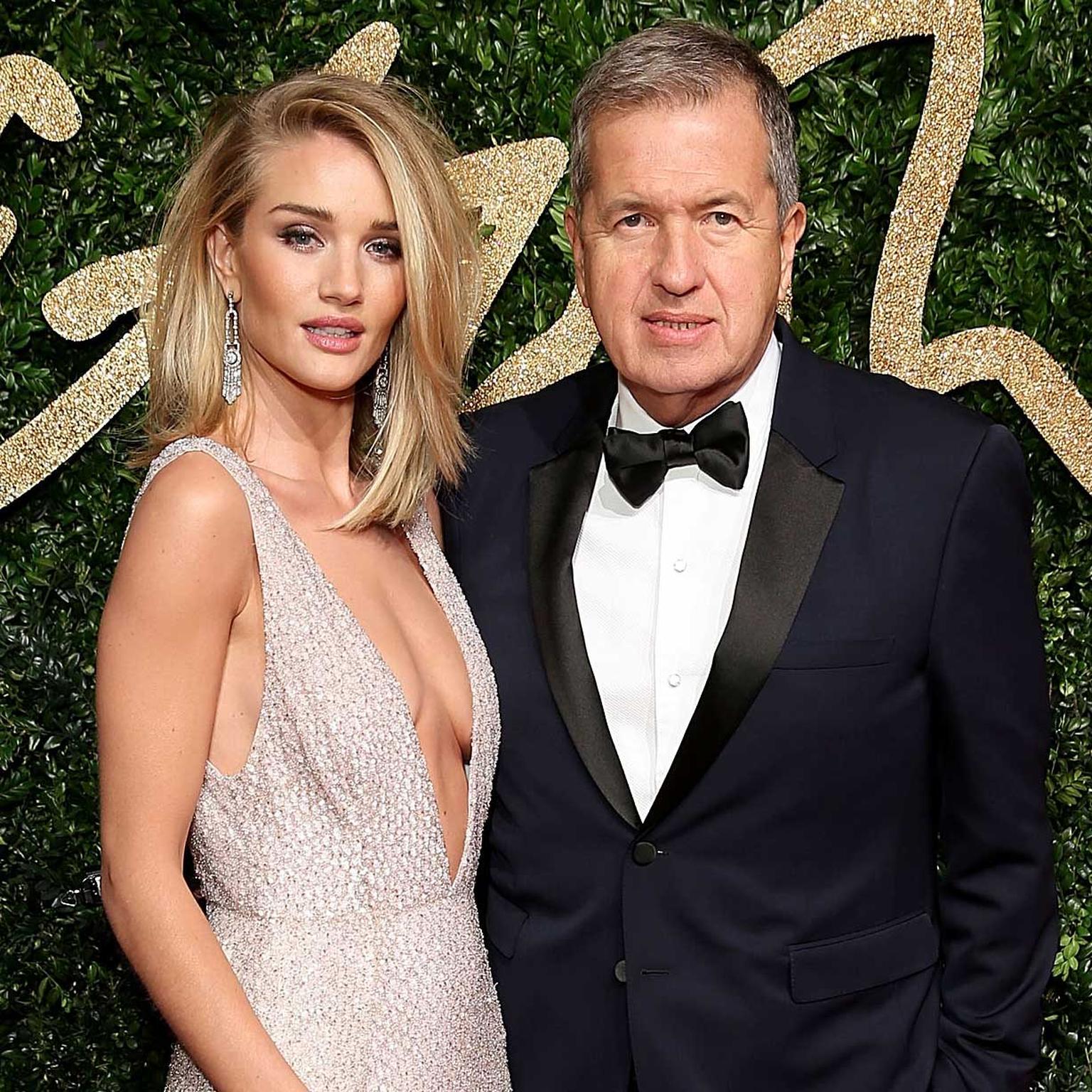 Rosie Huntington-Whiteley wore vintage Art Deco-style diamond earrings to the British Fashion Awards