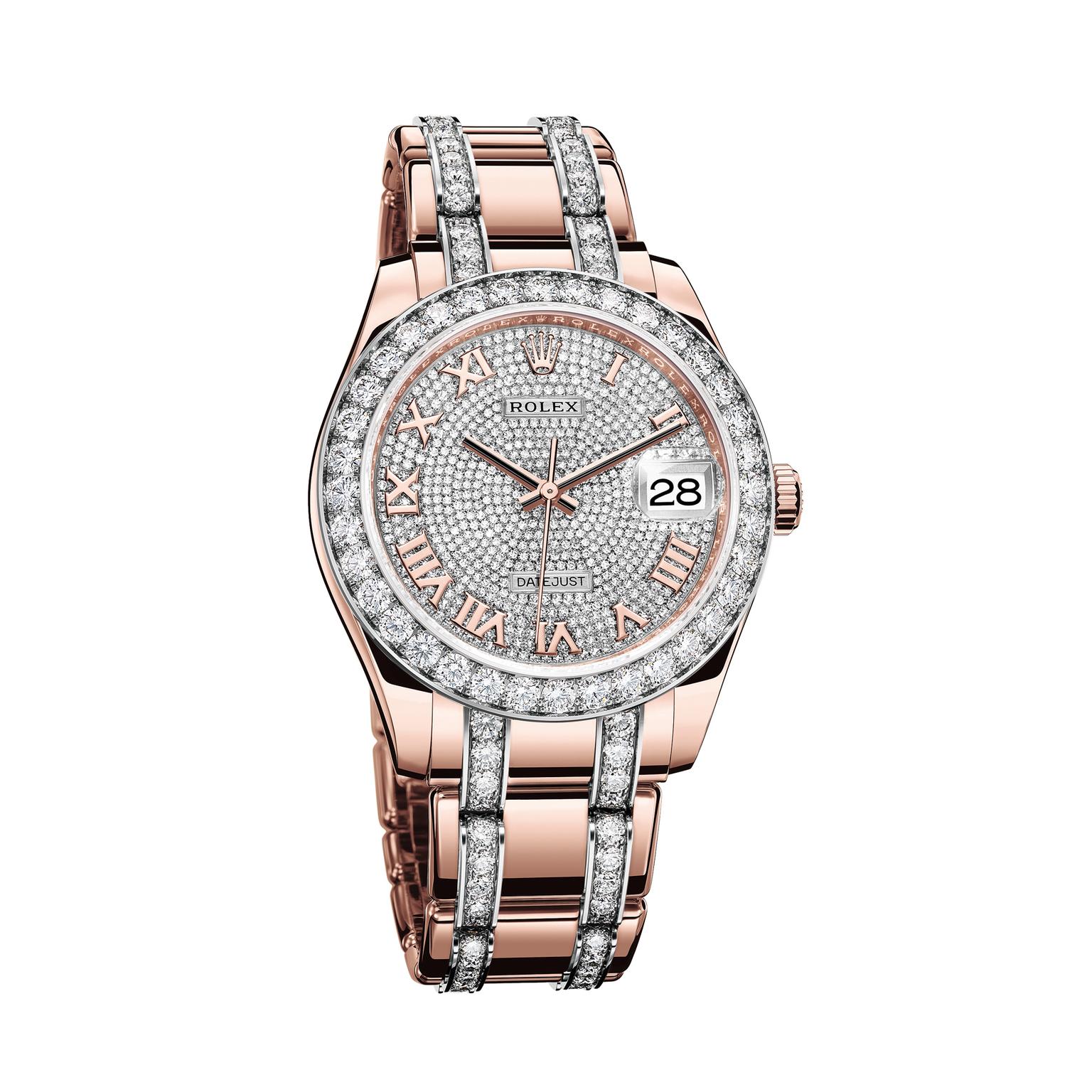 Rolex Pearlmaster 39mm watch in Everose gold with diamonds
