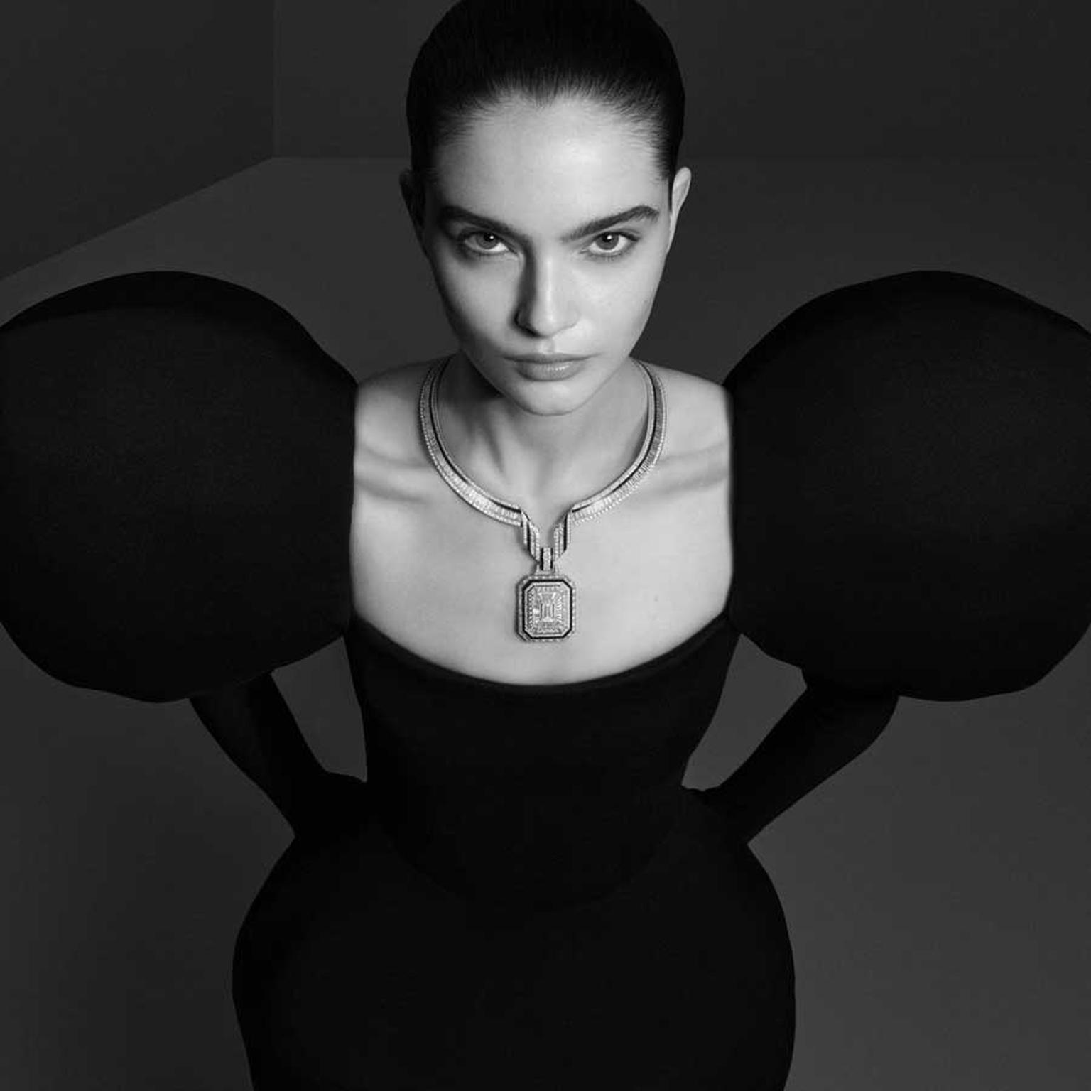 Boucheron The Address necklace on model