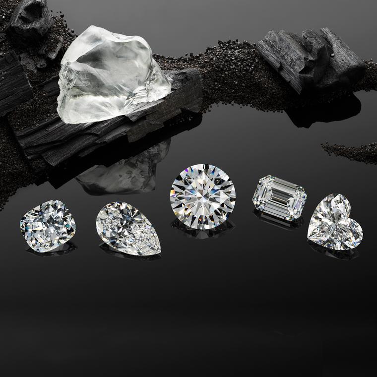 The Garden of Kalahari rough diamond cut into five stones