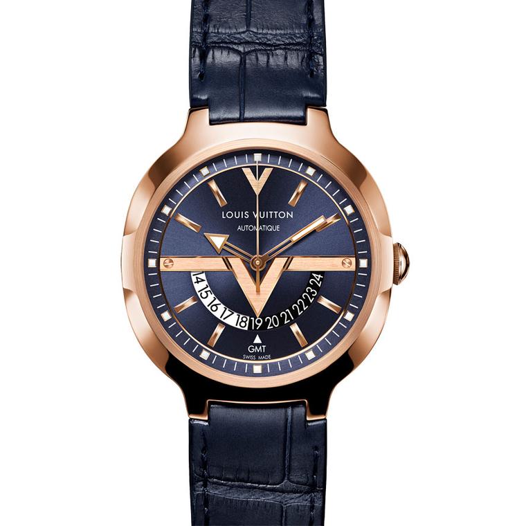 Voyager GMT watch in pink gold
