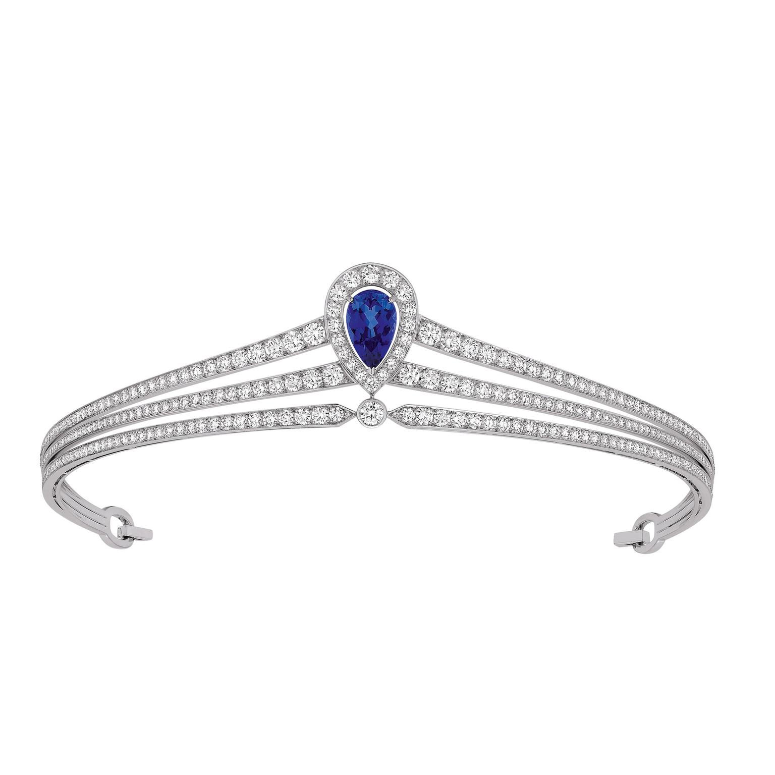 Chaumet Joséphine pear-shaped blue sapphire headband