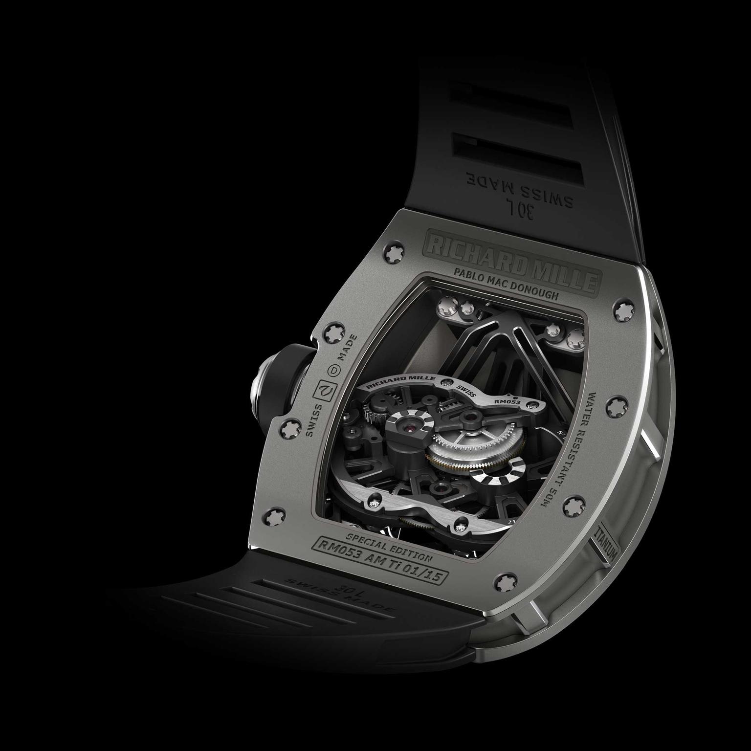 Richard Mille Pablo MacDonough RM 053 watch back