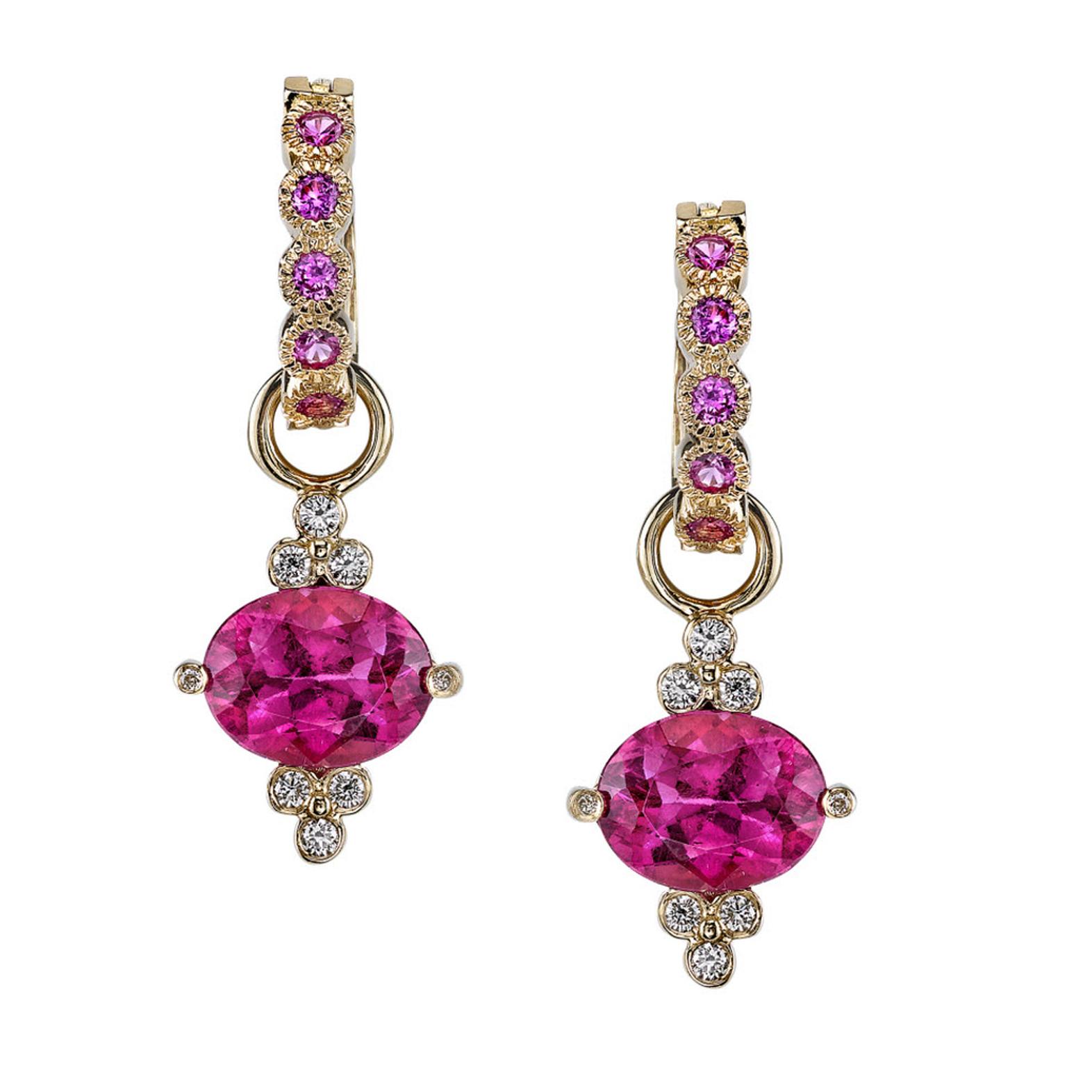 Erica Courtney Gumdrop rubellite earrings