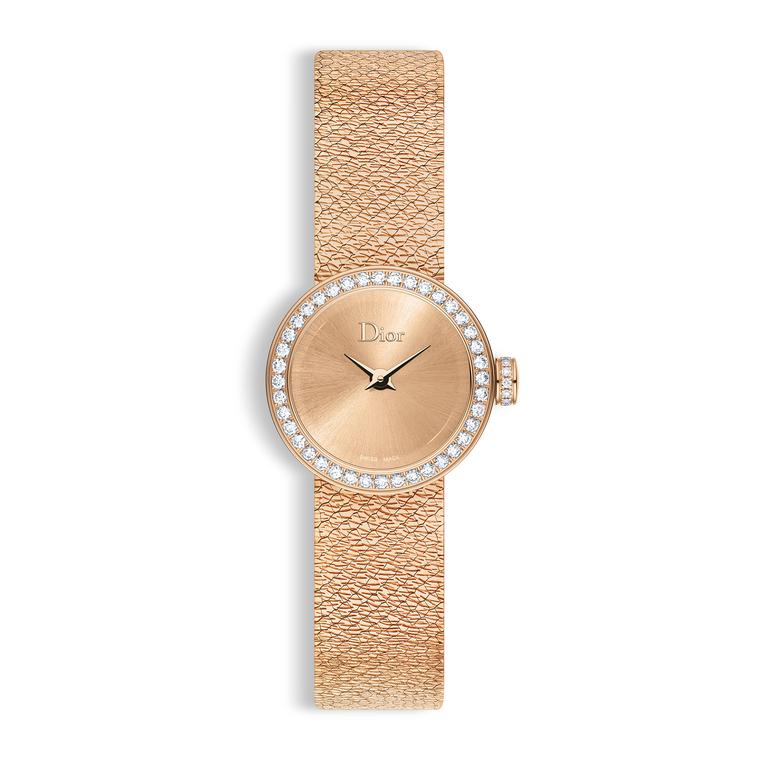 La Mini D de Dior Satine watch in pink gold