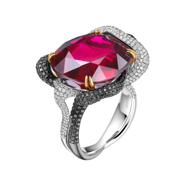 Fei Liu jewellery Medusa rubellite ring