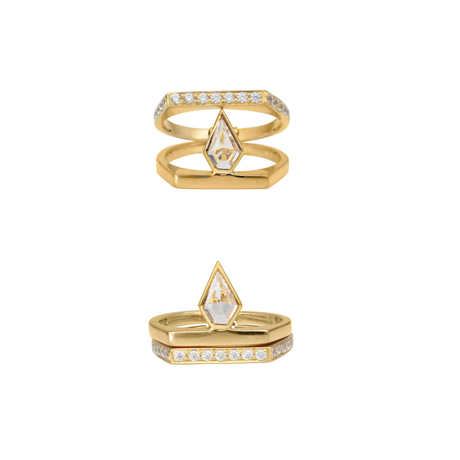 Rachel Boston transformable sapphire and diamond ring