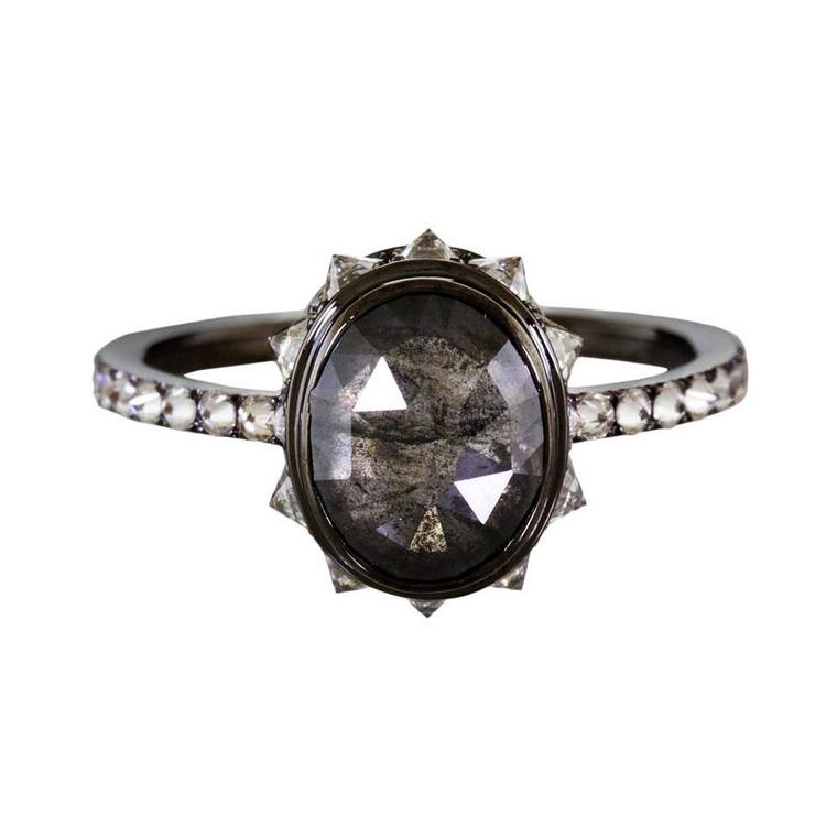 Nirvana black diamond engagement ring