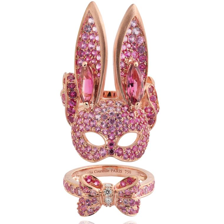 Lydia Courteille La Vie en Rose double bunny rabbit ring