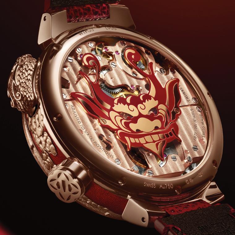 Tambour Bushido Automata by Louis Vuitton back of the watch