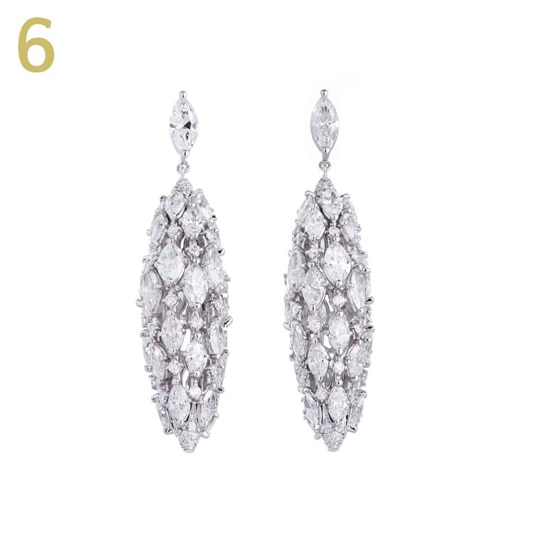 Sidney Garber Torchere white gold earrings with diamonds