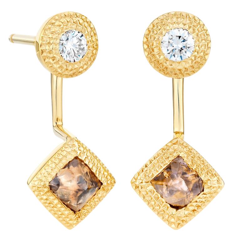 De Beers Talisman detachable rough diamond earrings