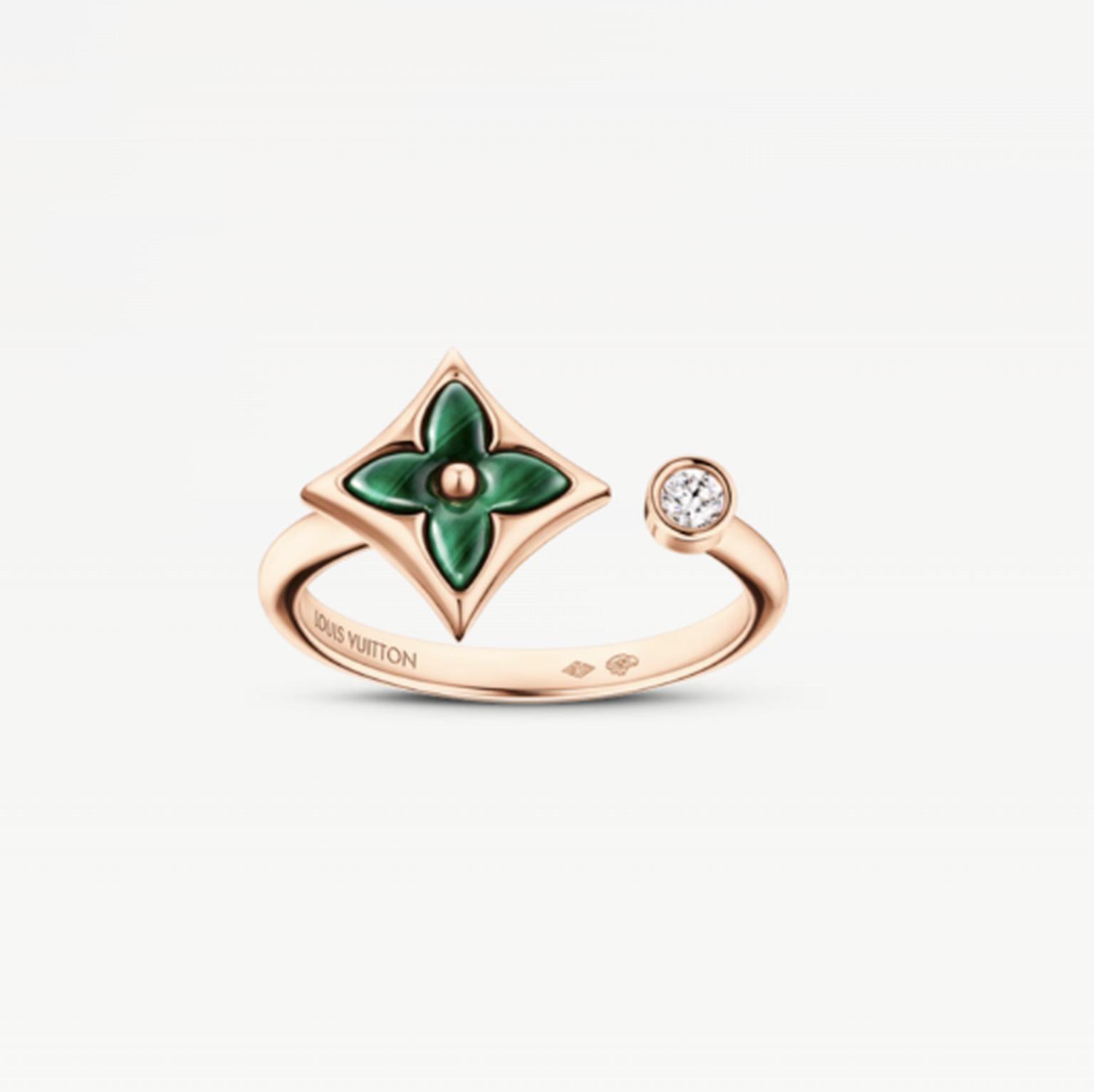 Color Blossom ring with malachite by Louis Vuitton