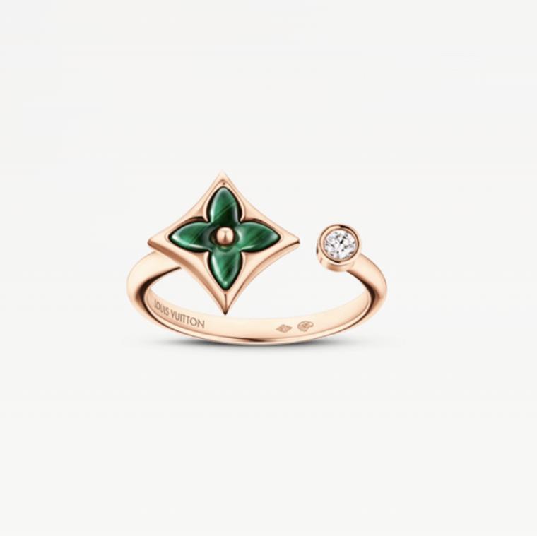 Color Blossom ring with malachite by Louis Vuitton