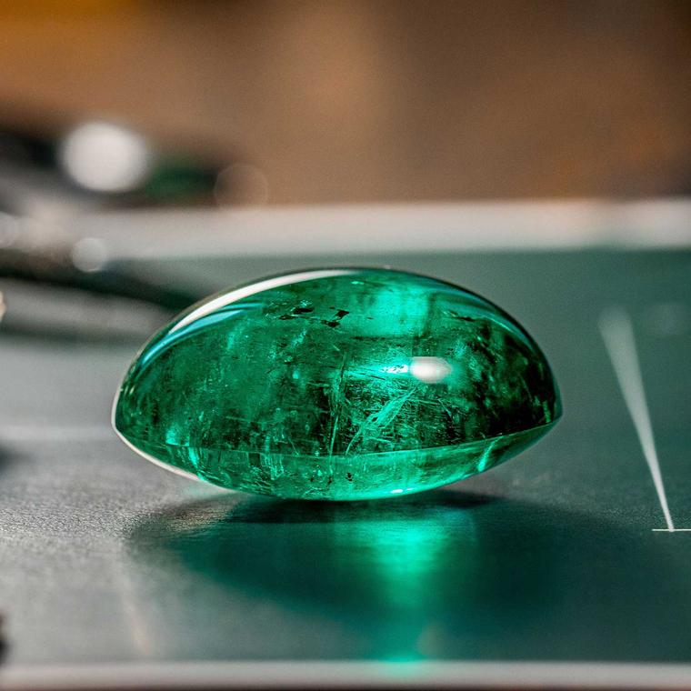 Bulgari 93.83 carat cabochon cut emerald