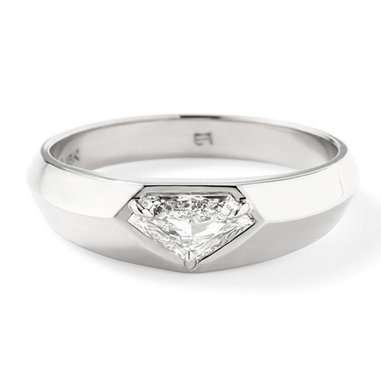 Louis Vuitton - LV Volt Upside Down Ring White Gold and Diamonds - Grey - Unisex - Size: 47 - Luxury