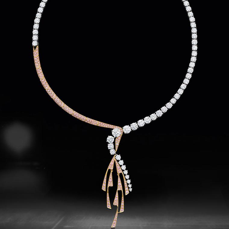 Boodles Pas de Deux pink diamond necklace