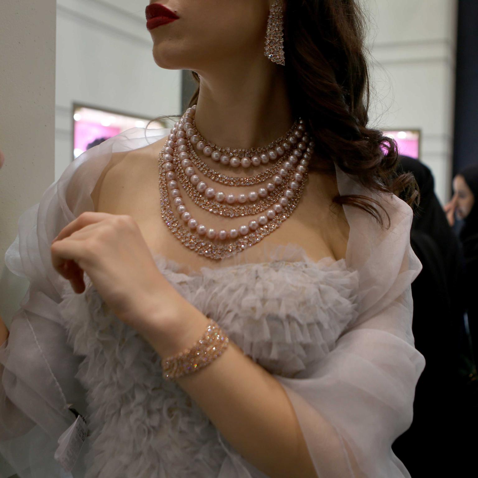 Pearls are a big draw at the Doha Jewellery and Watch Exhibition from brands such as Mikimoto to regional jewellers.