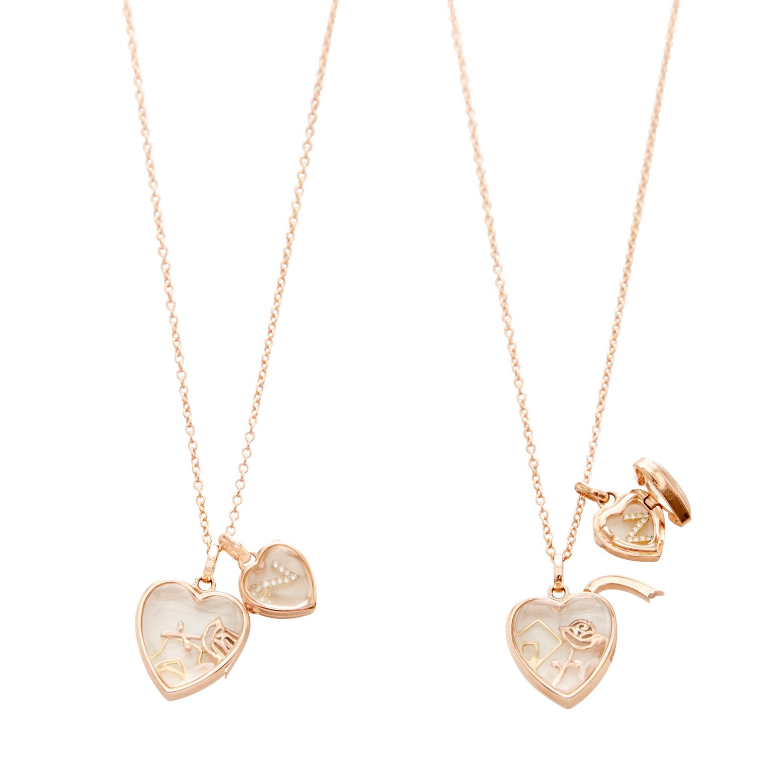 Loquet London Love double locket in gold