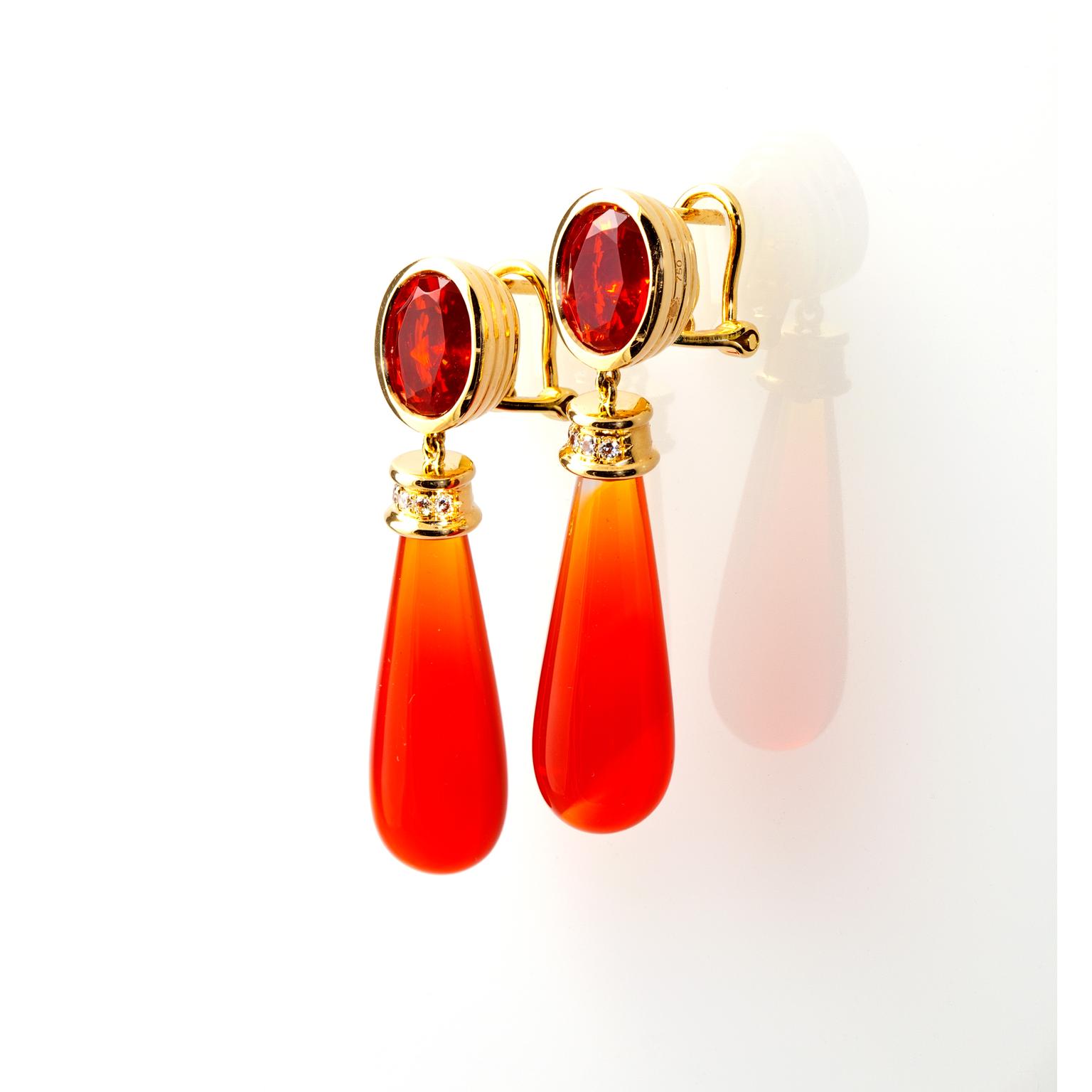 Katherine Jetter Season Sunset mexican fire opal earrings