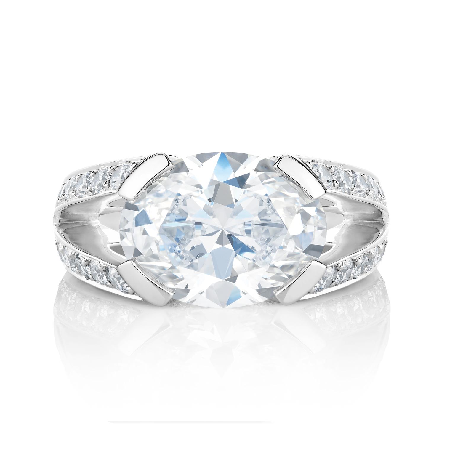 De Beers Annabel oval diamond engagement ring