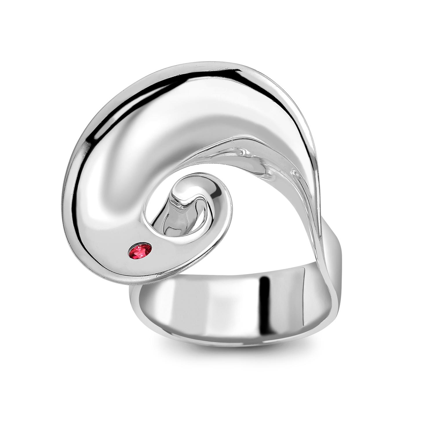 Georg Jensen x Gemfields Continuity silver ring