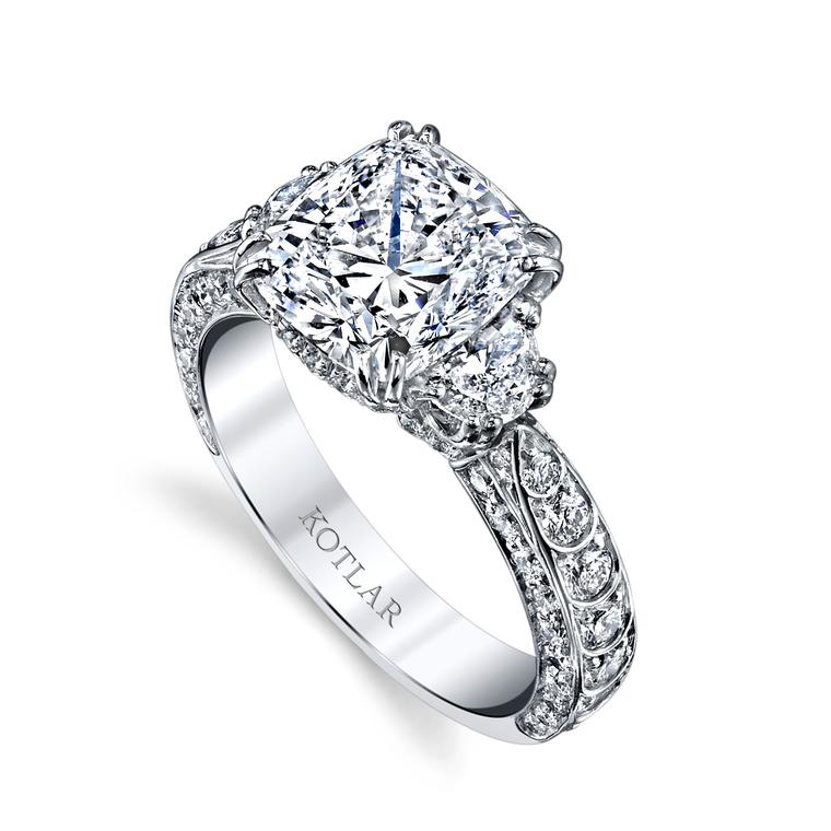 Harry Kotlar Scallop Artisan Pave diamond ring