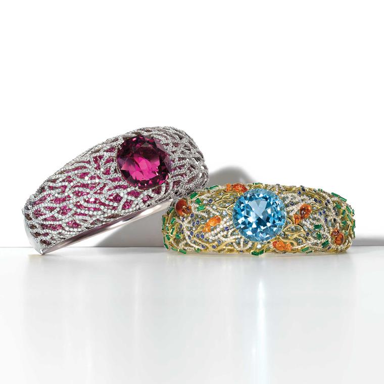 Tiffany Blue Book rubellite and aquamarine bracelets
